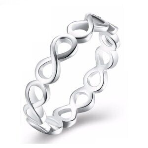 💥  Classic Design 925 Silver Plated Infinity Band Ring, FB16FA1143